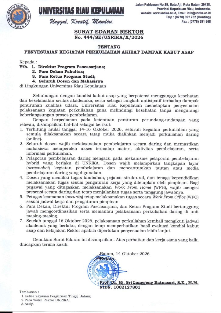 2026. se 444. penyesuaian kegiatan perkuliahan akibat dampak kabut asap page 0001